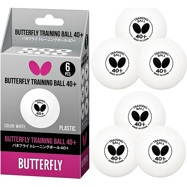 Мячи для настольного тенниса BUTTERFLY TRAINING 6 шт, белые