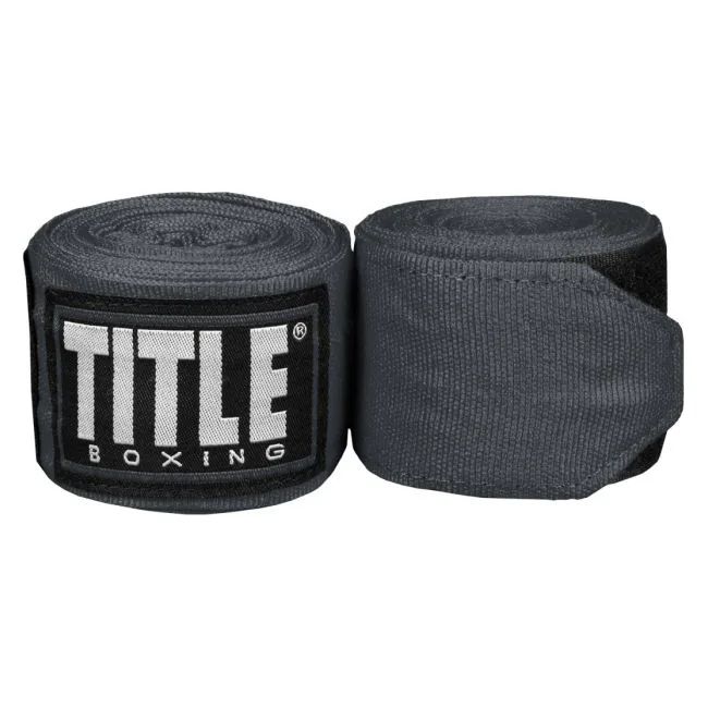 Бинты боксерские эластичные TITLE Boxing Fight Back Semi-Elastic 4,5м Серые