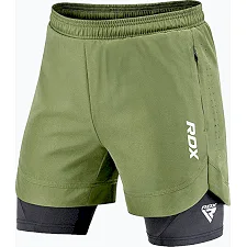 Компрессионные шорты для ММА RDX MMA T16 2-в-1 GREN/BLACK