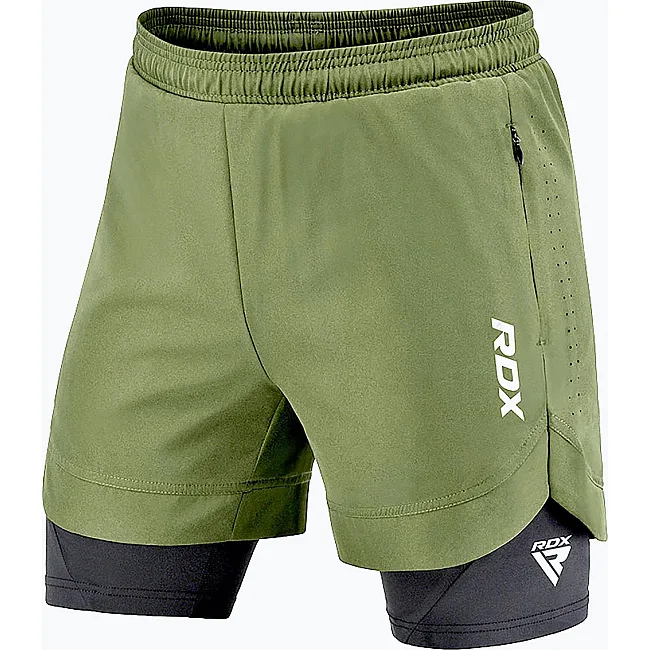 Компрессионные шорты для ММА RDX MMA T16 2-в-1 GREN/BLACK