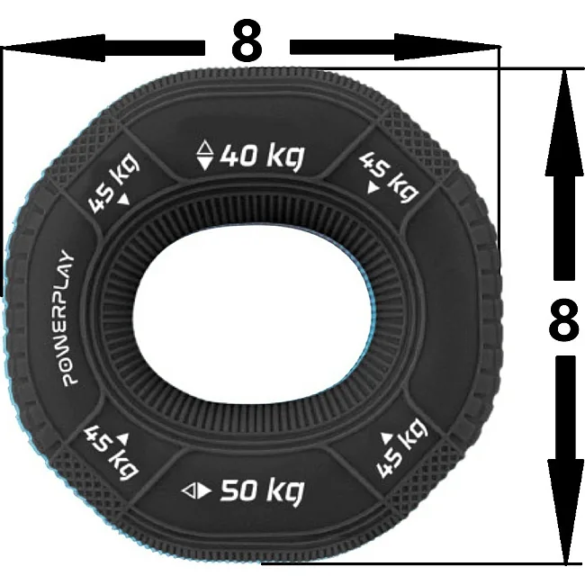 Эспандер кистевой силиконовый PowerPlay PP-4331 Hard 40-45-50 кг. Черный