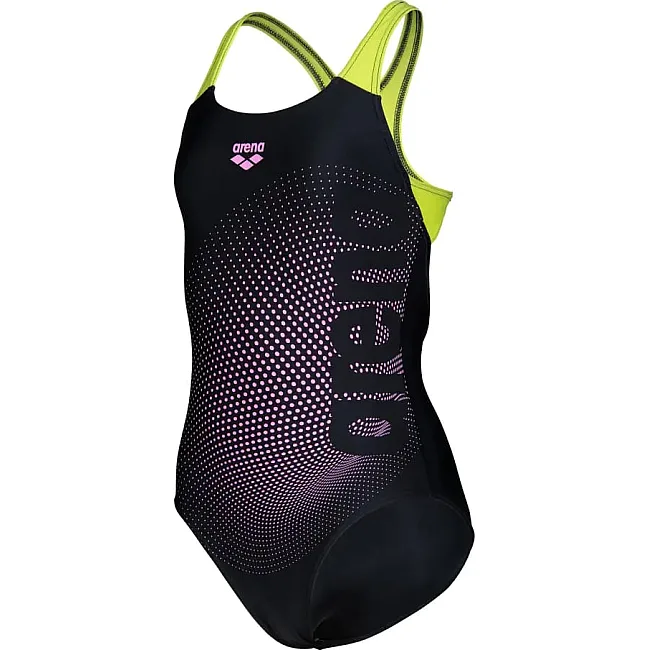 Купальник закрытый для девочек Arena DIM LIGHT SWIMSUIT SWIM PRO BA черный, желтый