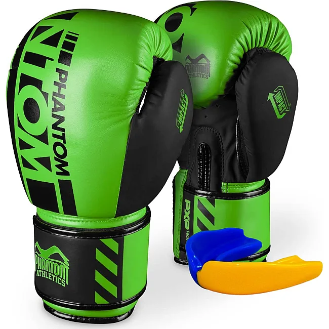 Боксерские перчатки Phantom APEX Neon Green (капа в подарок)