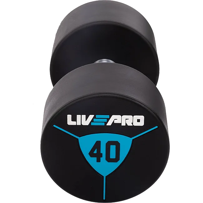 Гантели профессиональные
 с полиуретановым покрытием LiveUp LP8000-40 2шт по 40кг
