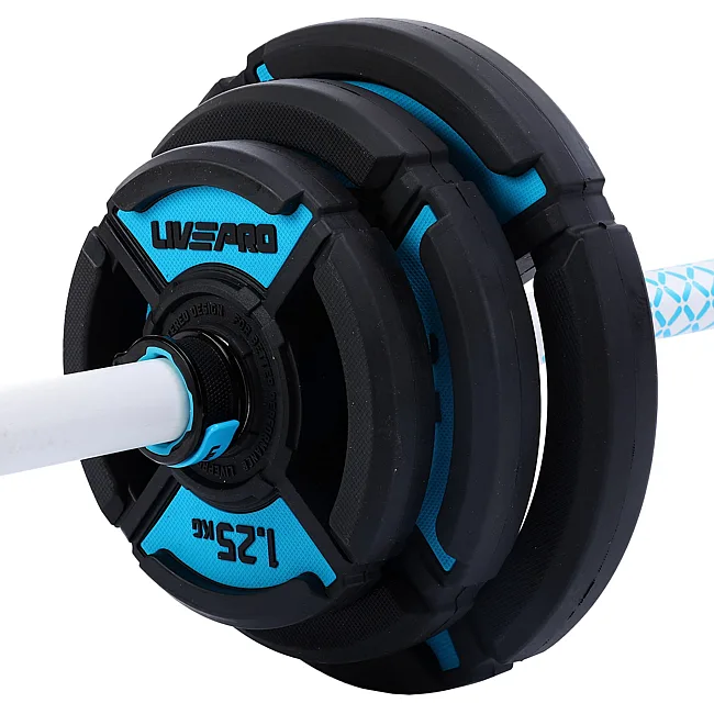 Штанга разборная для фитнеса и аэробики фитнес памп LiveUp LP8037 длина-1,42м 30мм 20кг