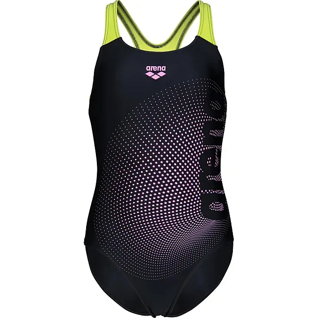 Купальник закрытый для девочек Arena DIM LIGHT SWIMSUIT SWIM PRO BA черный, желтый