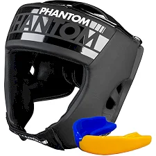 Шлем для бокса PHANTOM APEX Open Face Head Protection Black (капа в подарок)