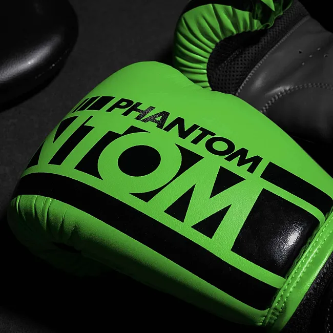 Боксерские перчатки Phantom APEX Neon Green (капа в подарок)