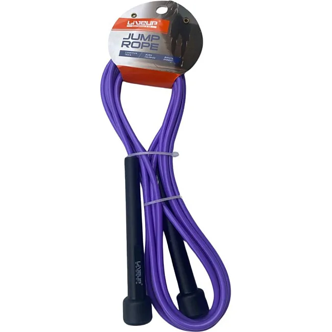 Скакалка LiveUp JUMP ROPE черный, фиолетовый 275x0,5 см