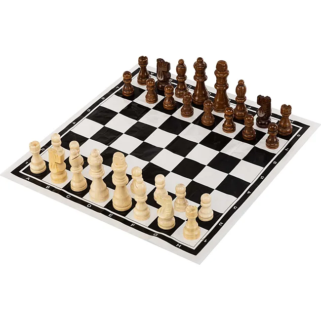 Шахматы
 деревянные с виниловым игровым полем SP-SPORT
 IG-4929 (3104)
 короля 7,8 см пешки 3,6 см