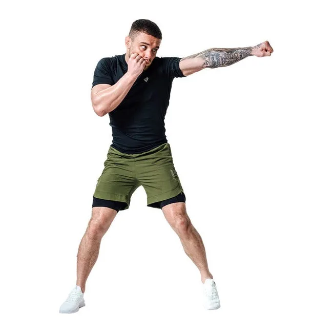 Компрессионные шорты для ММА RDX MMA T16 2-в-1 GREN/BLACK
