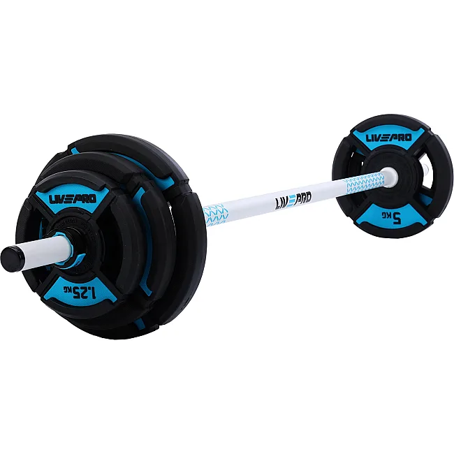 Штанга разборная для фитнеса и аэробики фитнес памп LiveUp LP8037 длина-1,42м 30мм 20кг