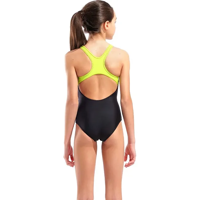Купальник закрытый для девочек Arena DIM LIGHT SWIMSUIT SWIM PRO BA черный, желтый