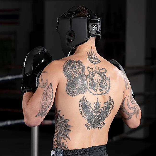 Шлем для бокса PHANTOM APEX Open Face Head Protection Black (капа в подарок)