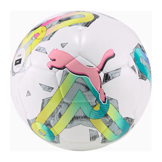 Футбольный мяч PUMA Orbita 4 HYB (FIFA Basic) белый, розовый,мультиколор 5