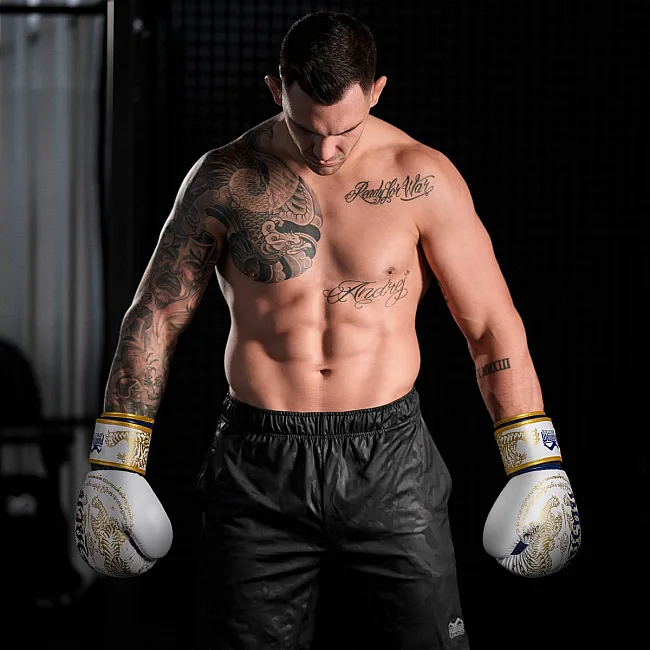 Боксерские перчатки Phantom Muay Thai Gold Limited Edition (капа в подарок)