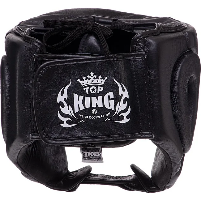Шлем для бокса открытый
 кожаный TOP KING Open Chin TKHGOC (Черный)