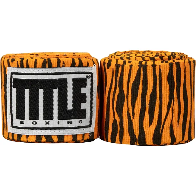 Бинты для бокса TITLE Boxing Print 450см Orange Black