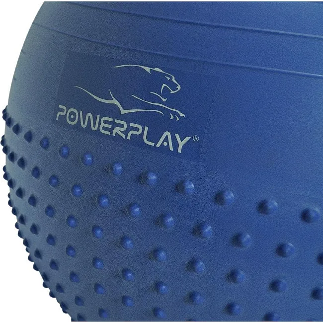 Фитнес мяч (фитбол) полумассажный POWERPLAY 4003 Ø65см Синий + насос