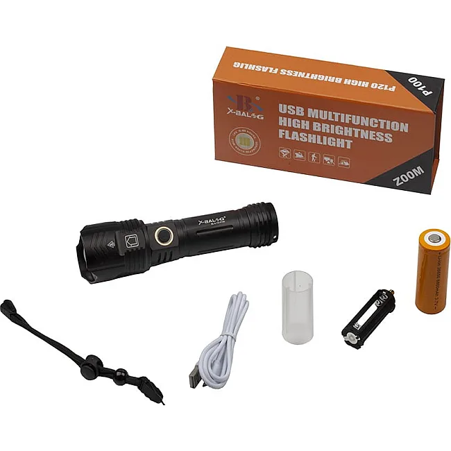 Фонарь X-BALOG BL-L-12-P100 алюминиевый (диапазон до 1000 м) с опцией PowerBank L-095