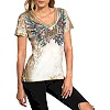 Футболка женская AFFLICTION Featherlight V-Neck Vintage White
