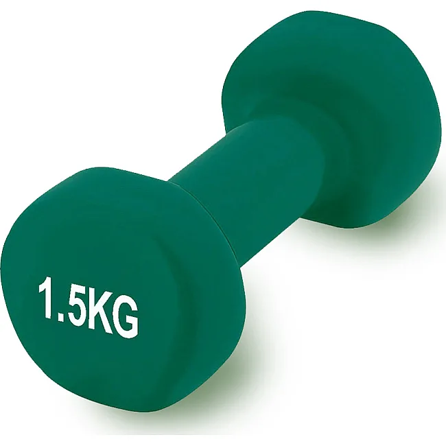 Гантель виниловый POWERPLAY 4125 Achilles 1.5кг. Зеленая (1шт)