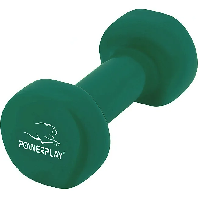 Гантель виниловый POWERPLAY 4125 Achilles 1.5кг. Зеленая (1шт)