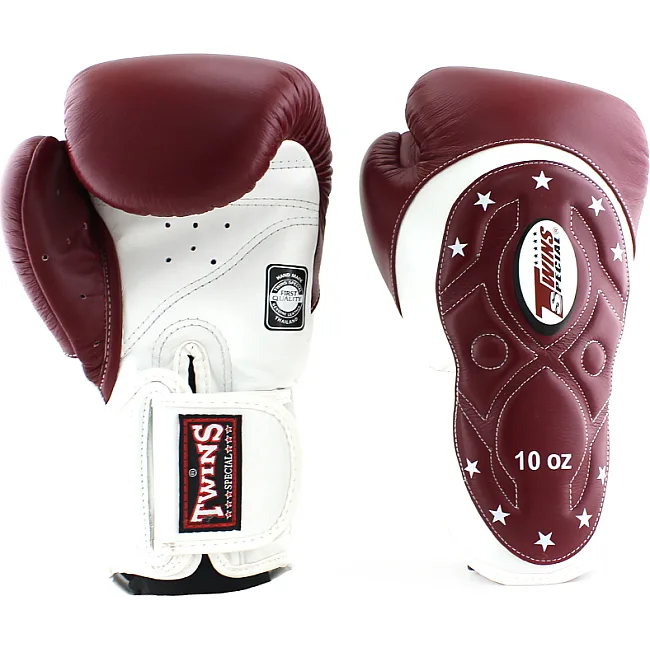 Рукавички боксу TWINS Velcro Extra Design BGVL6-MK White Maroon