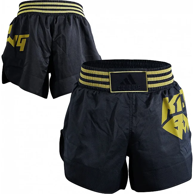 Шорти для кікбоксингу Adidas (чорний-золотий, ADISKB02)