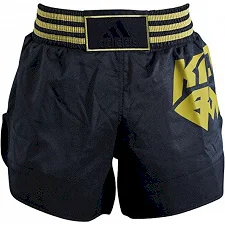 Шорти для кікбоксингу Adidas (чорний-золотий, ADISKB02)