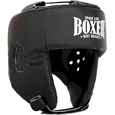 Шолом для боксу відкритий штучна шкіра BOXER 2028-N (Чорний)