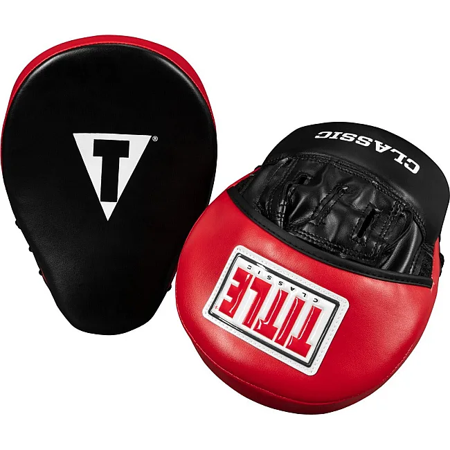 Лапы боксерские TITLE Classic Charge Punch Mitts Black/Red