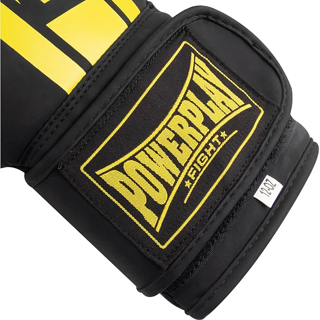 Боксерські рукавиці PowerPlay 3086 Matt Challenger Чорно-Жовті