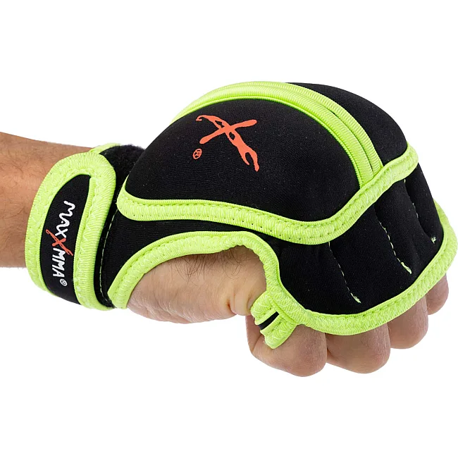 Перчатки-утяжелители MAXXMMA
 GS02 2х0,45кг (Черный-салатовый)