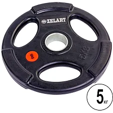 Млинець для штанги гумовий ZELART Z-HIT TA-5160-5 51мм 5кг