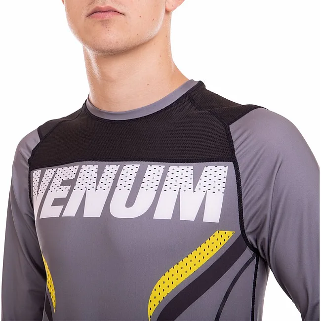 Костюм компрессионный мужской рашгард лонгслив и штаны VENUM
 9522-9622 (Серый-желтый)