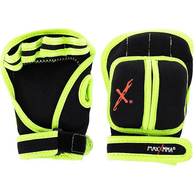 Перчатки-утяжелители MAXXMMA
 GS02 2х0,45кг (Черный-салатовый)