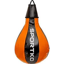 Боксерська груша краплеподібна набивна SPORTKO GP-1 50x24см (Чорний-оранжевий)