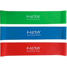 Набор резинок для фитнеса META Elastic bands Set of 3 pcs зеленый, синий, красный 60х5 см