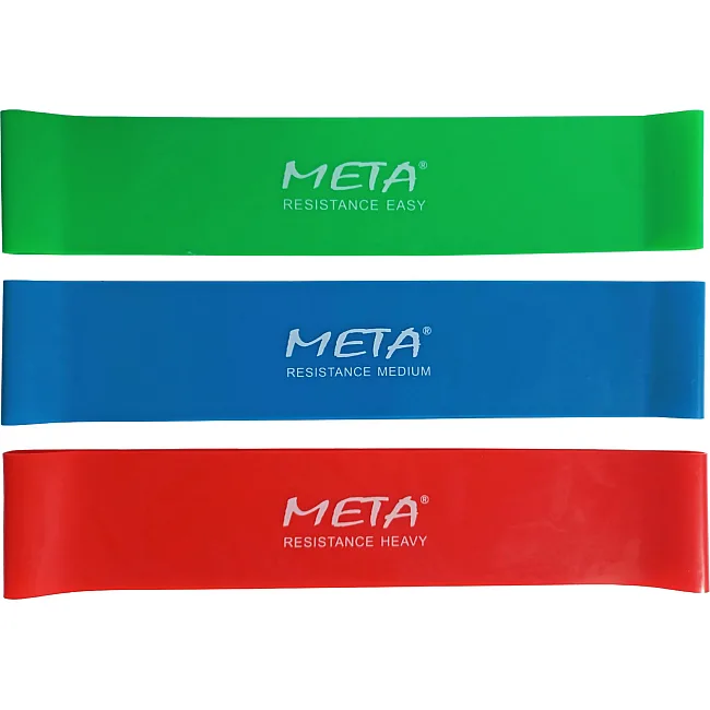 Набор резинок для фитнеса META Elastic bands Set of 3 pcs зеленый, синий, красный 60х5 см