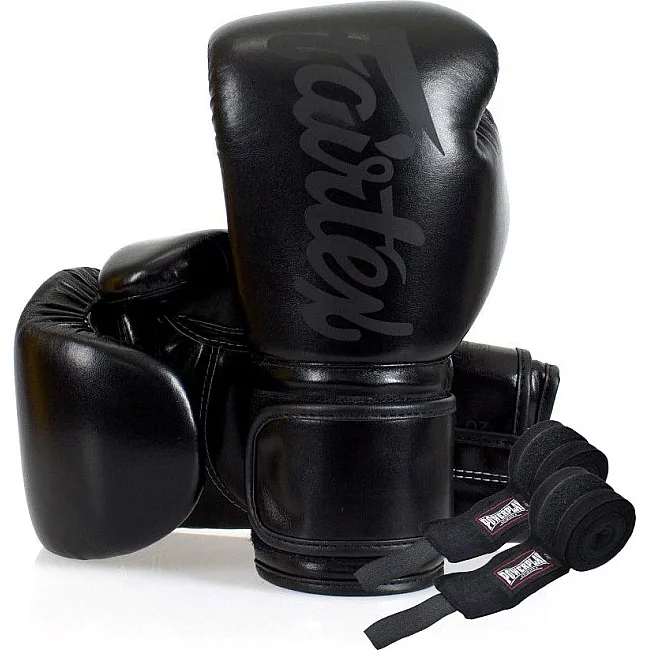 Боксерские перчатки Fairtex BGV14SB Black (бинты в комплекте)