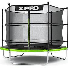 Батут Zipro Jump Pro с внутренней сеткой 8 футов 252 см черно-зеленый