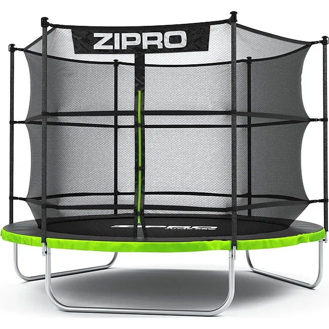 Батут Zipro Jump Pro с внутренней сеткой 8 футов 252 см черно-зеленый