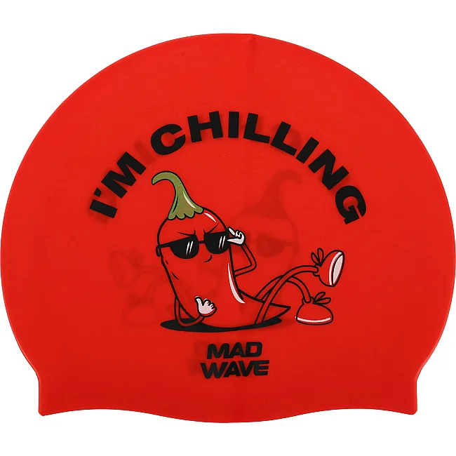 Шапочка для бассейна
 силиконовая для взрослых MADWAVE
 CHILLING M055315 (Красный)