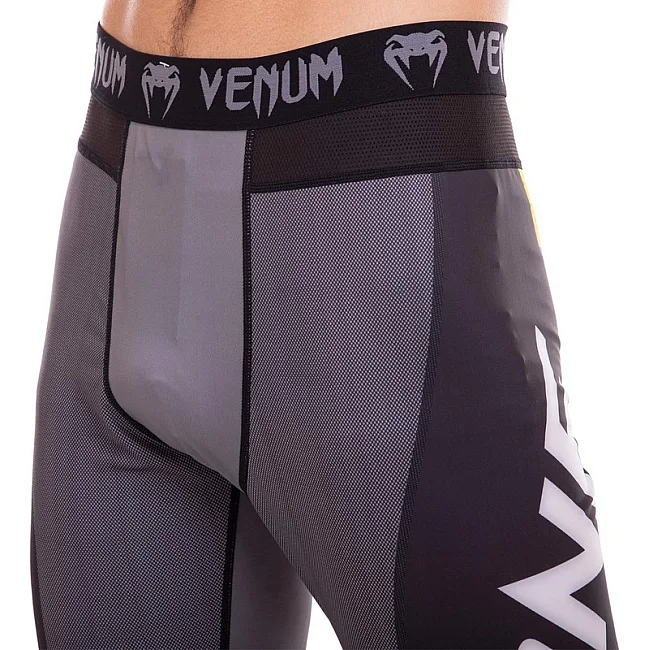 Костюм компрессионный мужской рашгард лонгслив и штаны VENUM
 9522-9622 (Серый-желтый)