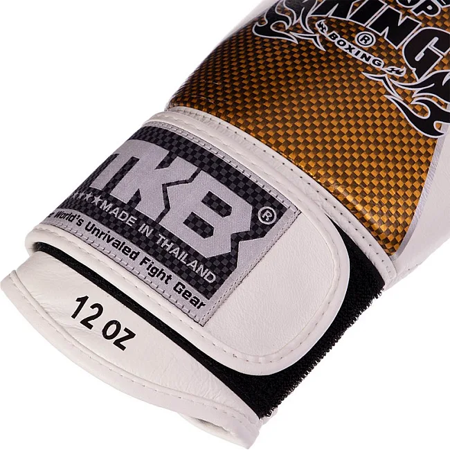 Рукавички для боксу шкіряні TOP KING Empower TKBGEM-01 8-18унцій (Білий-золотий)