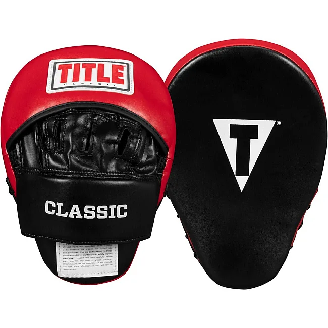 Лапы боксерские TITLE Classic Charge Punch Mitts Black/Red