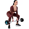 Штанга неразборная с фиксированным весом изогнутая полиуретановая LiveUp LP8011-30 длина-89,2см 30кг