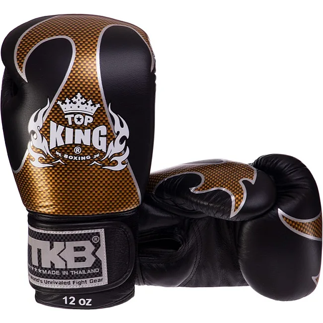 Рукавички для боксу шкіряні TOP KING Empower TKBGEM-01 8-18унцій (Білий-золотий)
