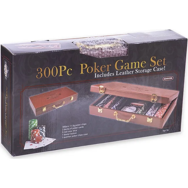 Набор для покера в кейсе из экокожи Poker game set SP-SPORT
 PK300L 300 фишек